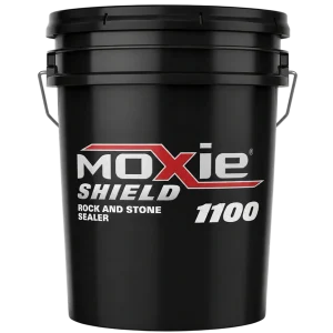 Moxie Shield 1100 Rock and Stone Sealer, 5-gallon container.